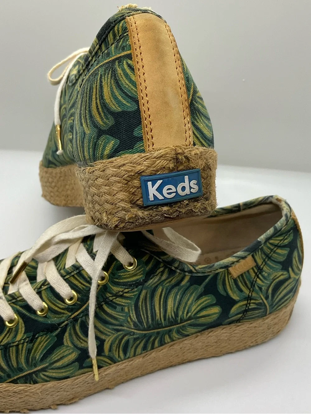 WOMEN'S KEDS X RIFLE PAPER CO TRIPLE KICK PALMS PLATFORM Espadrille SNEAKER 8.5